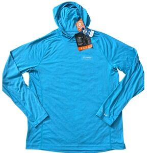 Simms Mens SolarFlex Hoody UPF 50 Fishing Shirt Blue Medium NWT
